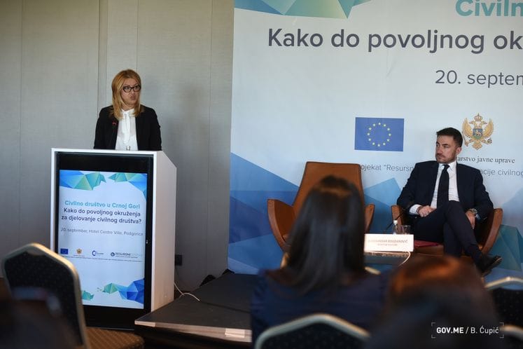 Ministarka Pribilović na konferenciji „Civilno društvo u Crnoj Gori - kako do povoljnog okruženja za djelovanje civilnog društva