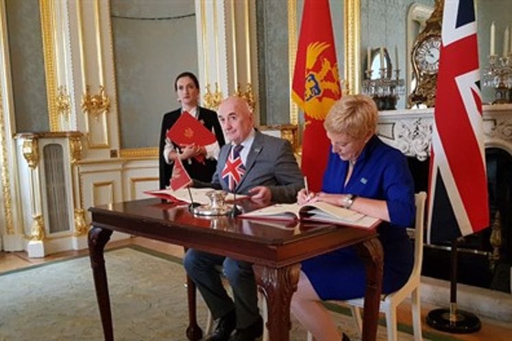 Governments of Montenegro and United Kingdom of Great Britain and Northern Ireland sign agreements