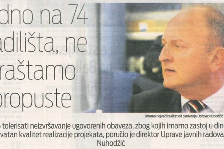 Direktor Nuhodžić u intervjuu za dnevni list "Vijesti" najavio intenziviranje aktivnosti u 2020.