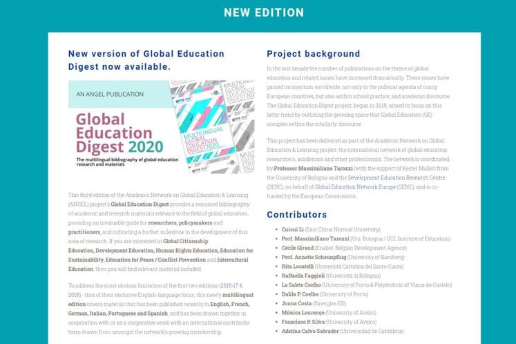 Objavljena nova publikacija akademske mreže ANGEL - Global Education Digest 2020