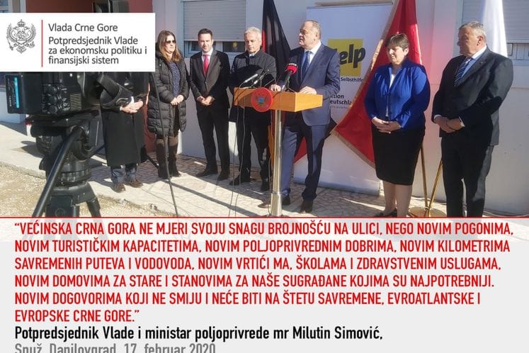 Potpredsjednik Simović u Danilovgradu: Solidarnost i društvena odgovornost na djelu