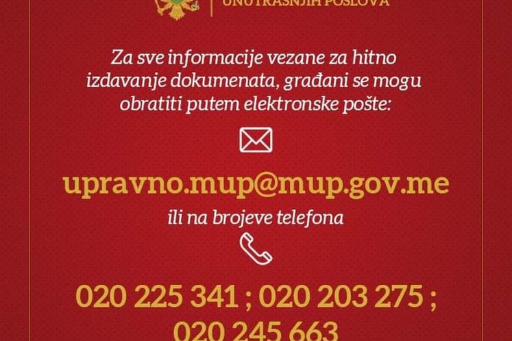 Šalterske sale područnih jedinica i filijala MUP-a od danas su zatvorene, istekla dokumenta važeća