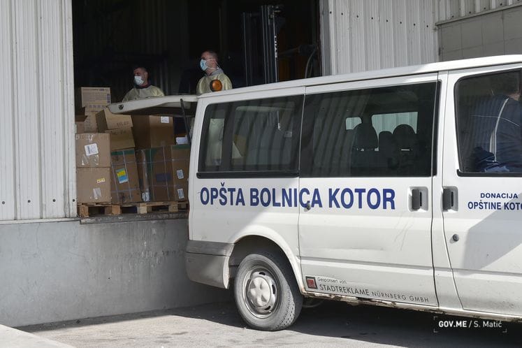 Medical equipment donated yesterday, already distributed to medical facilities across Montenegro