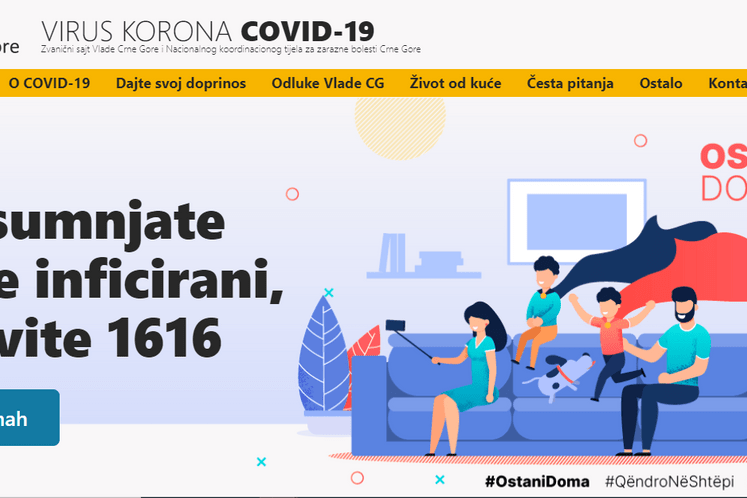 Od danas dostupan sajt www.coronainfocg.me