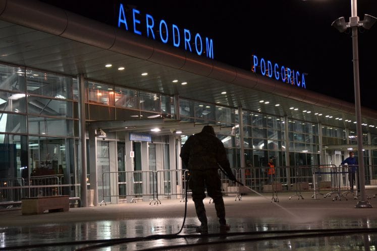 The Armed Forces of Montenegro decontaminated the Airport of Podgorica The Armed Forces of Montenegro decontaminated the Airport of Podgorica
