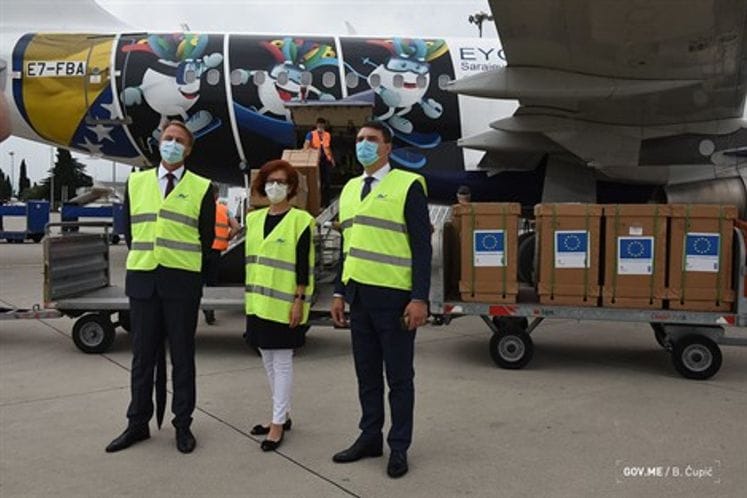 Part of medical equipment provided by EU arrived in Montenegro