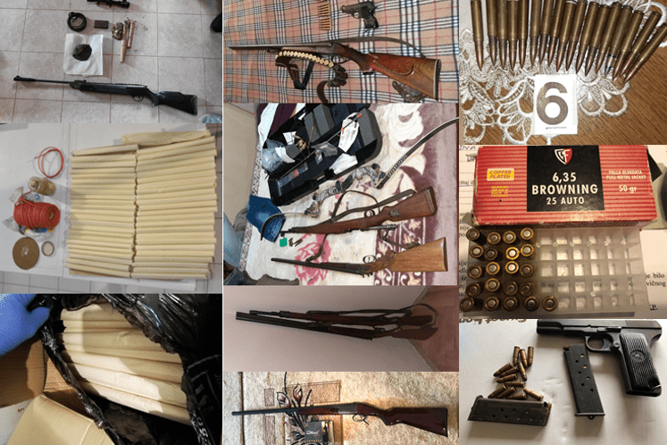 Podgorička policija u Tuzima pronašla eksploziv, puške i municiju i uhapsila osam osoba