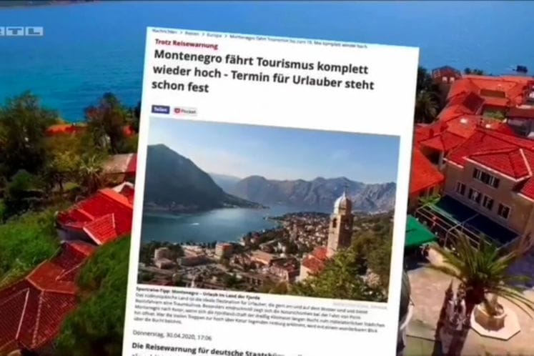 Saopštenje: Njemački mediji TV RTL i portal Fokus : ”Crna Gora je jedna od prvih destinacija koja će spremno dočekati turiste”