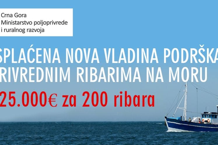 Nova Vladina podrška ribarima od 225.000€
