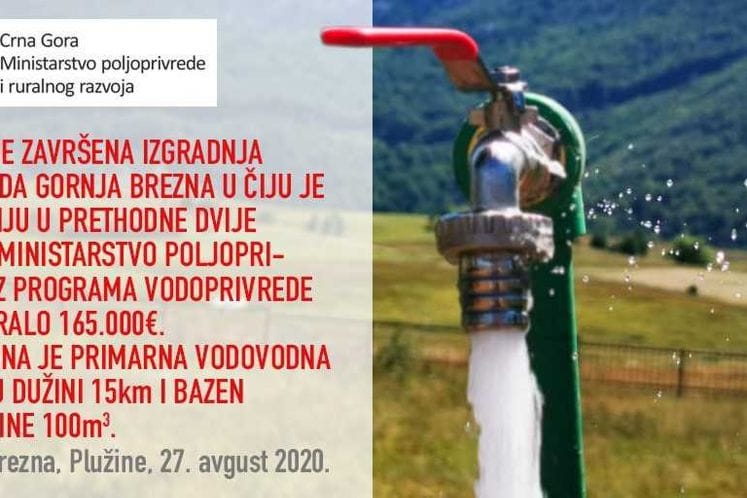 Završen vodovod Gornja Brezna