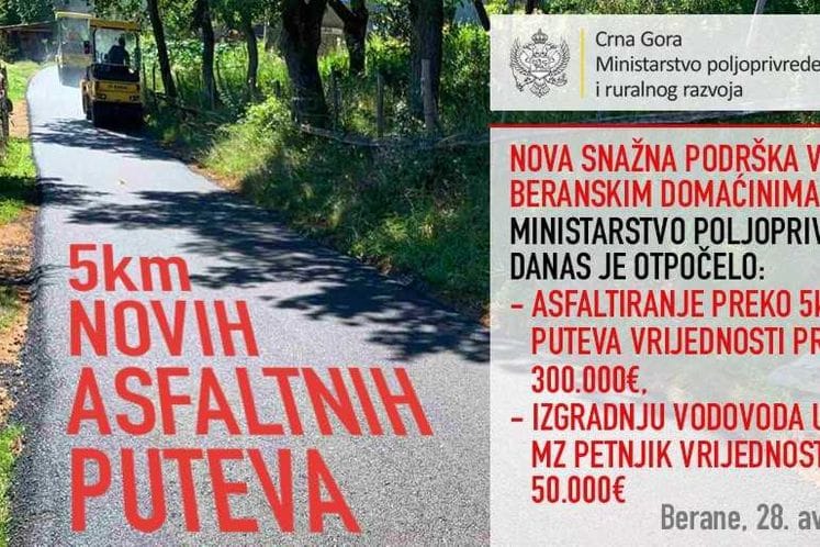 Nova snažna podrška Vlade beranskim domaćinima