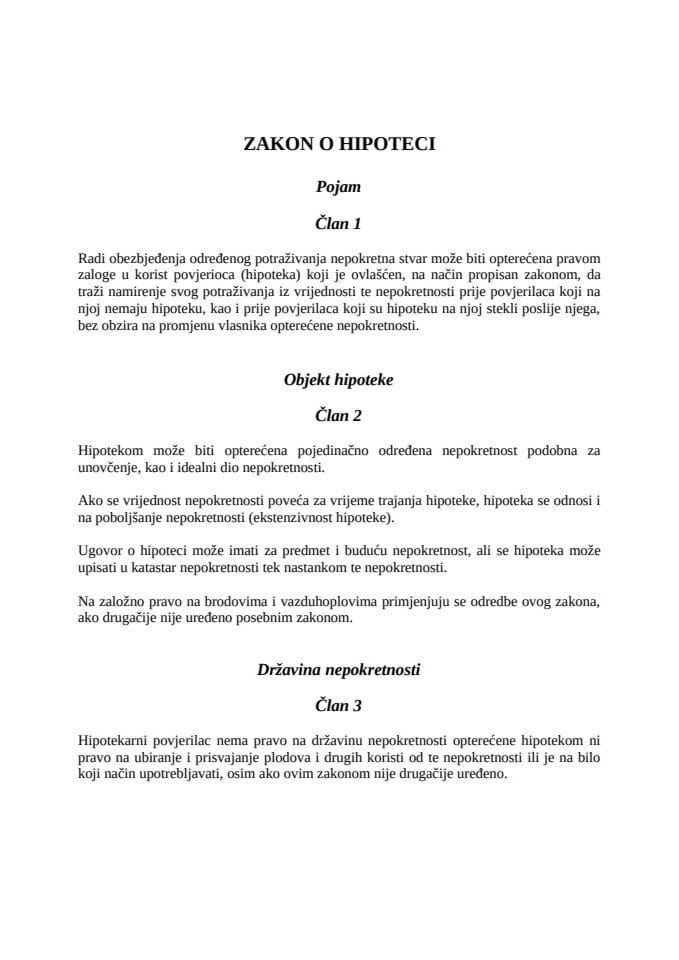 Zakon o hipoteci