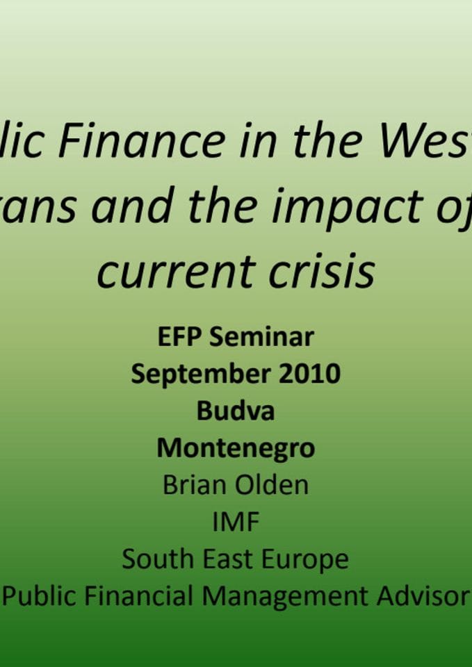 Implications of the current crisis on public finances