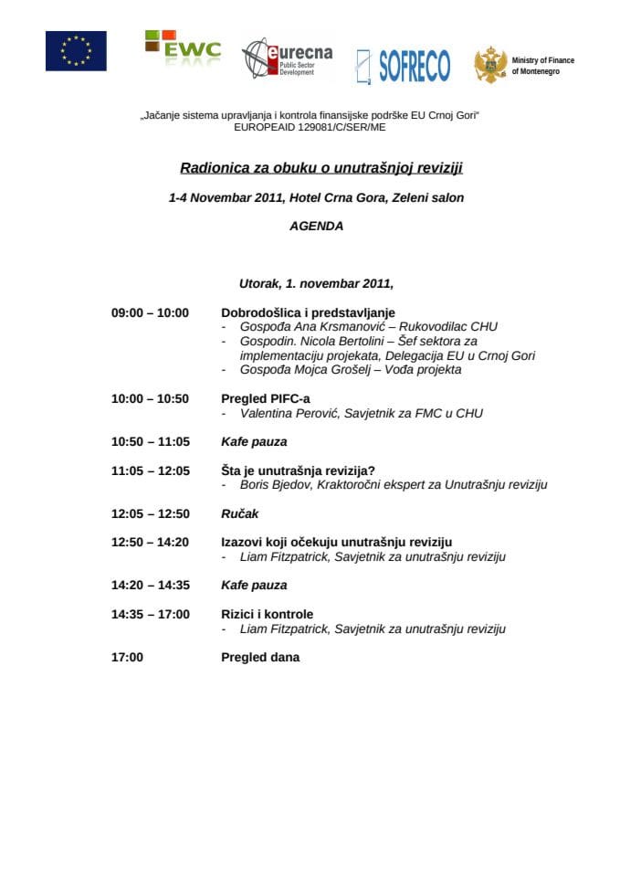 Agenda 1-4 Novembamr