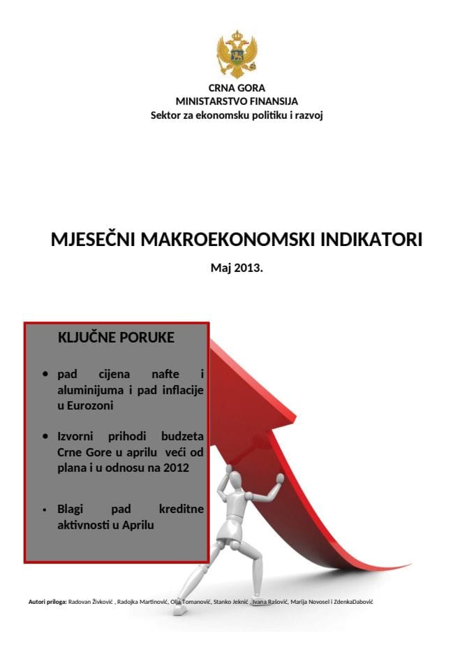 Mjesečni makroekonomski indikatori maj 2013