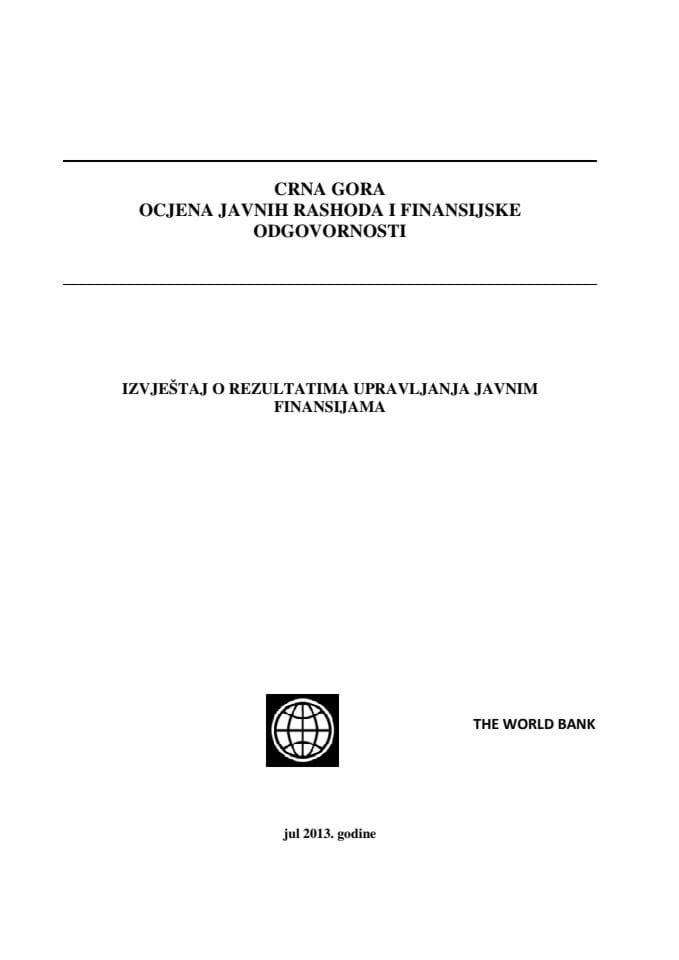 Izvještaj o rezultatima upravljanja javnim finansijama PEFA 2013