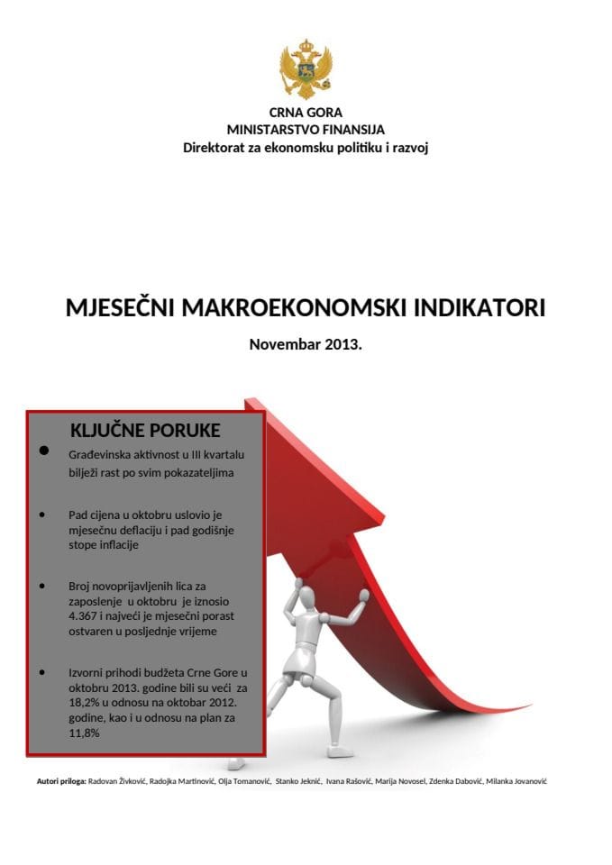 Mjesečni makroekonomski indikatori novembar 2013.