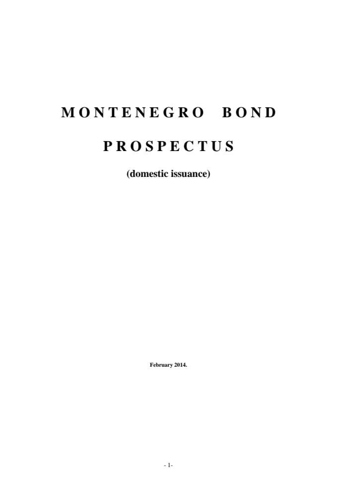 Prospectus - Montenegro - Domestic Issuance