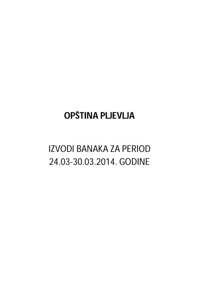 Opština Pljevlja-Izvještaji 24.03-30.03.2014.godine