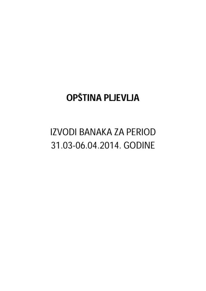 Opština Pljevlja-Izvještaji 31.03-06.04.2014