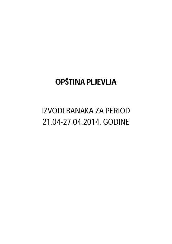 Opština Pljevlja-Izvještaji 21.04-27.04.2014