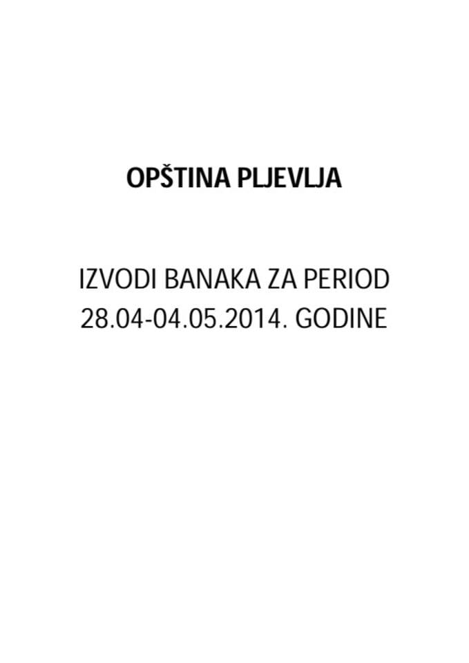 Opština Pljevlja-Izvještaji 28.04-04.05.2014
