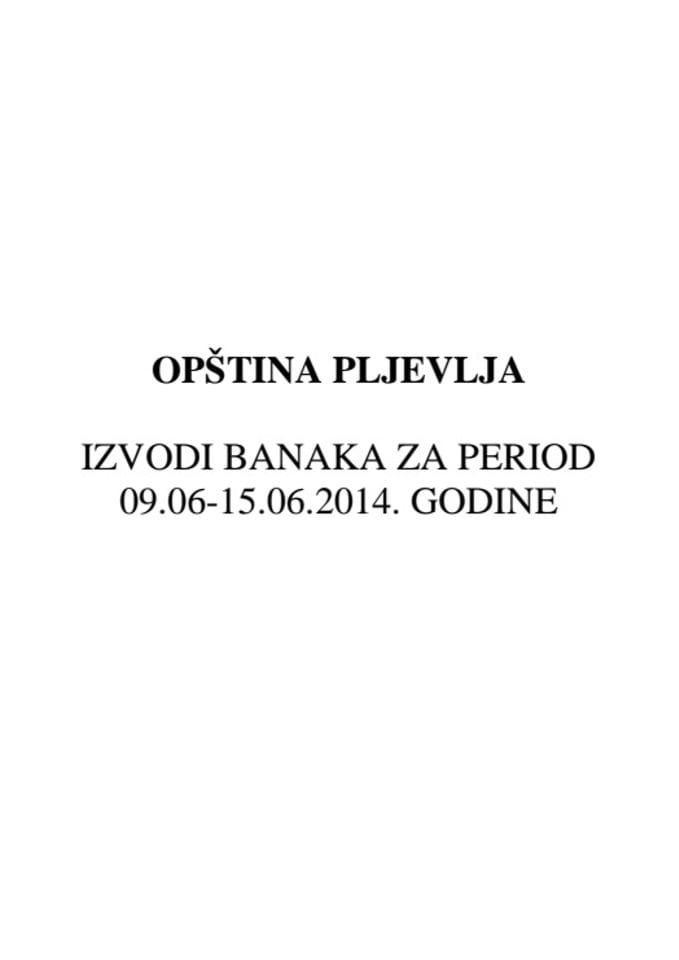 Opština Pljevlja-Izvještaji 09.06-15.06.2014