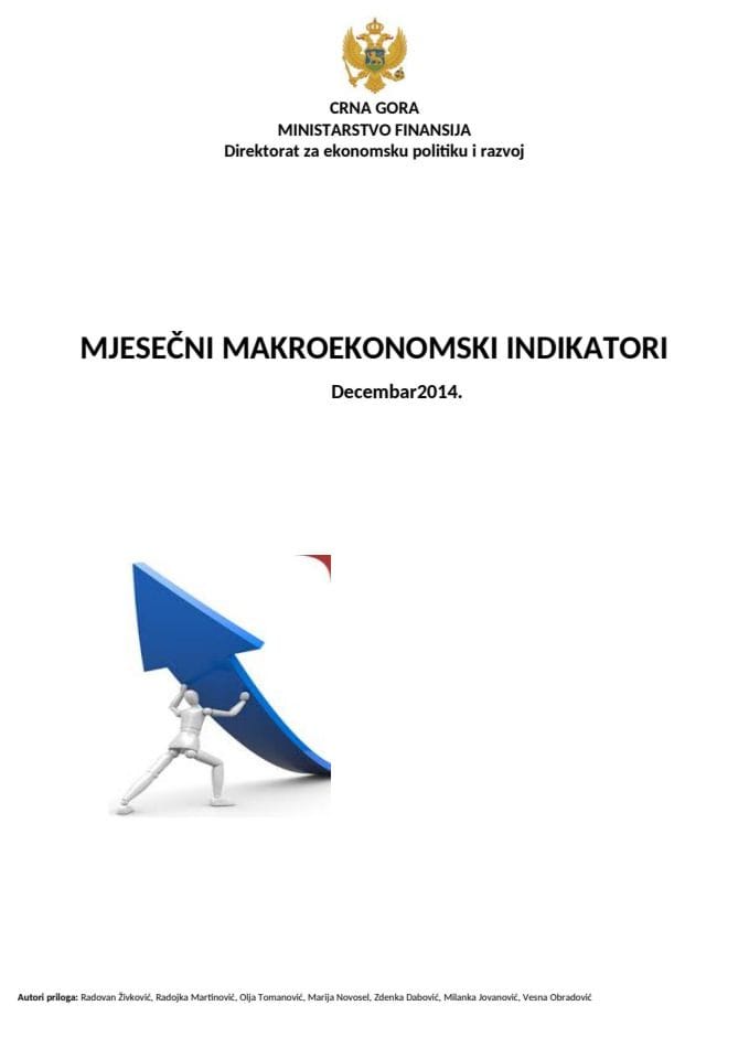 Mjesečni makroekonomski indikatori decembar 2014