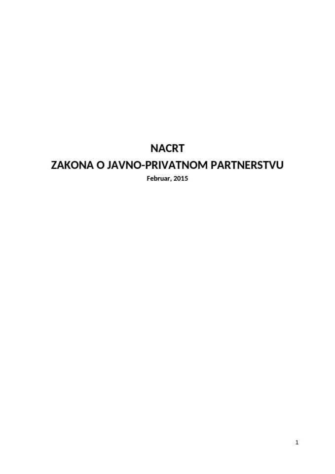 Nacrt zakona o javno-privatnom partnerastvu