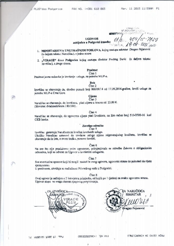 Ugovor - Izvršene usluge, 404-15-7659