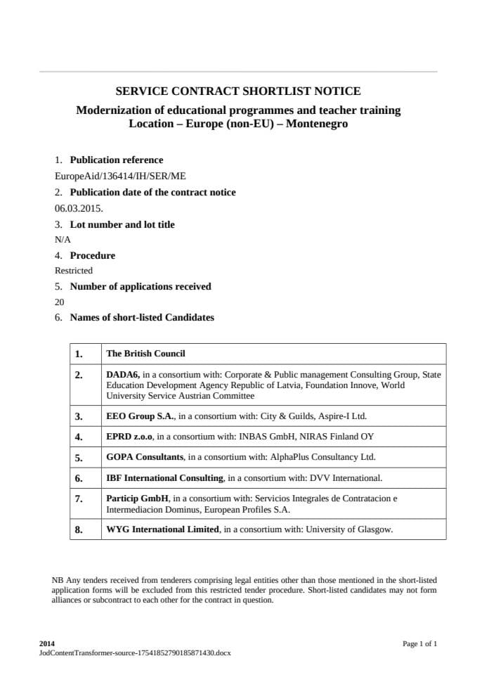 Lista kvalifikovanih kandidata 2.1.