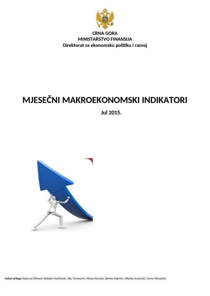 Mjesečni makroekonomski indikatori jul 2015