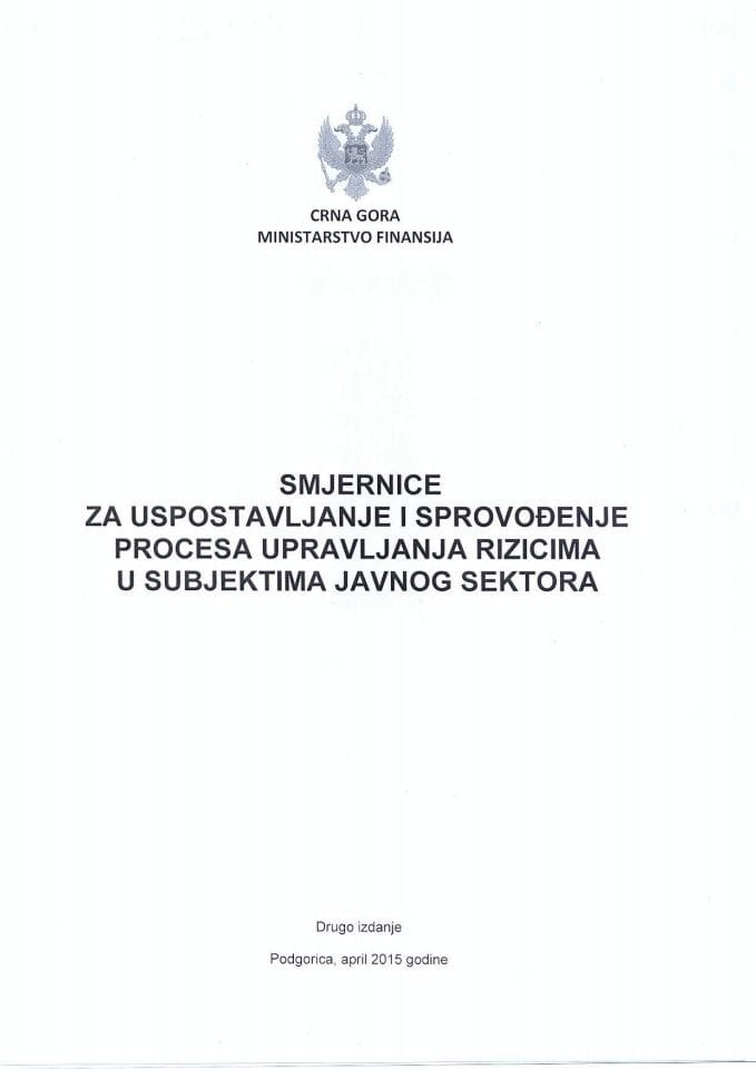 Smjernice za uspostavljanje procesa upravljanja rizicima-Drugo izdanje