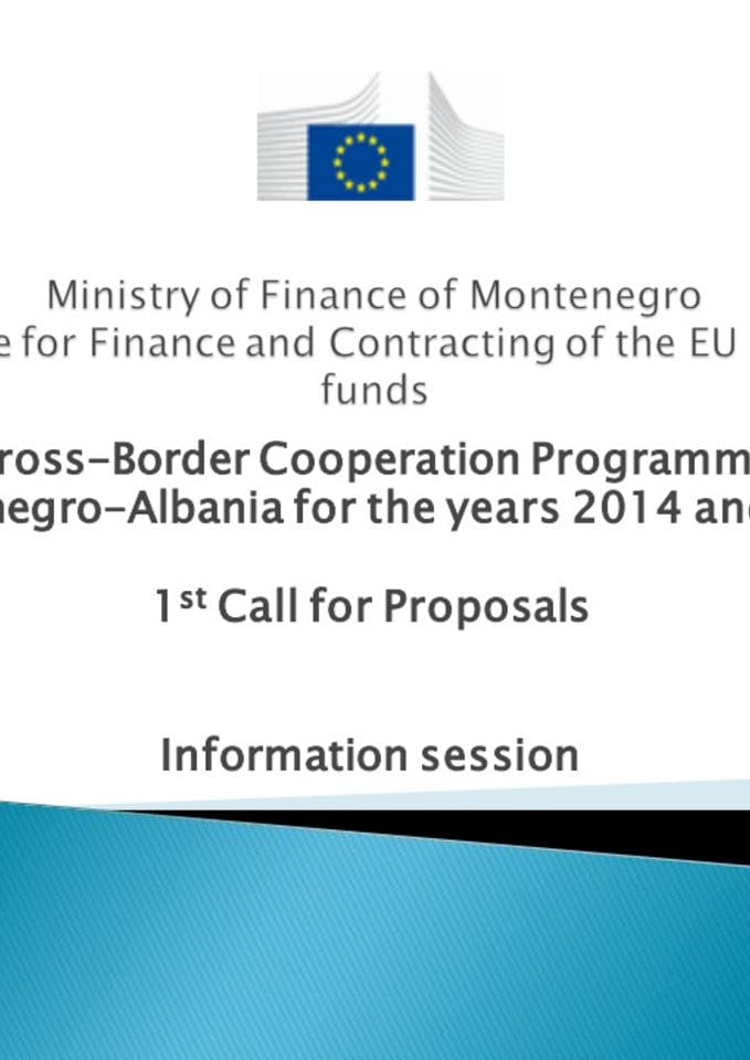 CBC MNE-AL information session - presentation of the budget