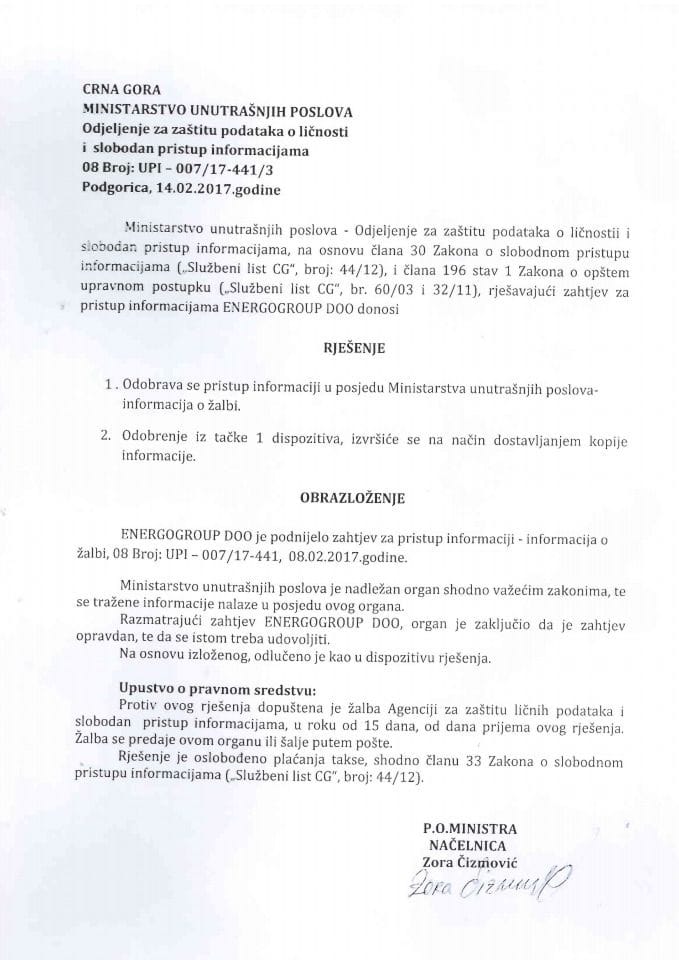 rješenje br 007-17-441-3