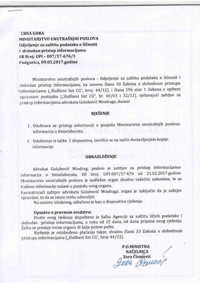 Rješenje br.UPI-007-17-676-3