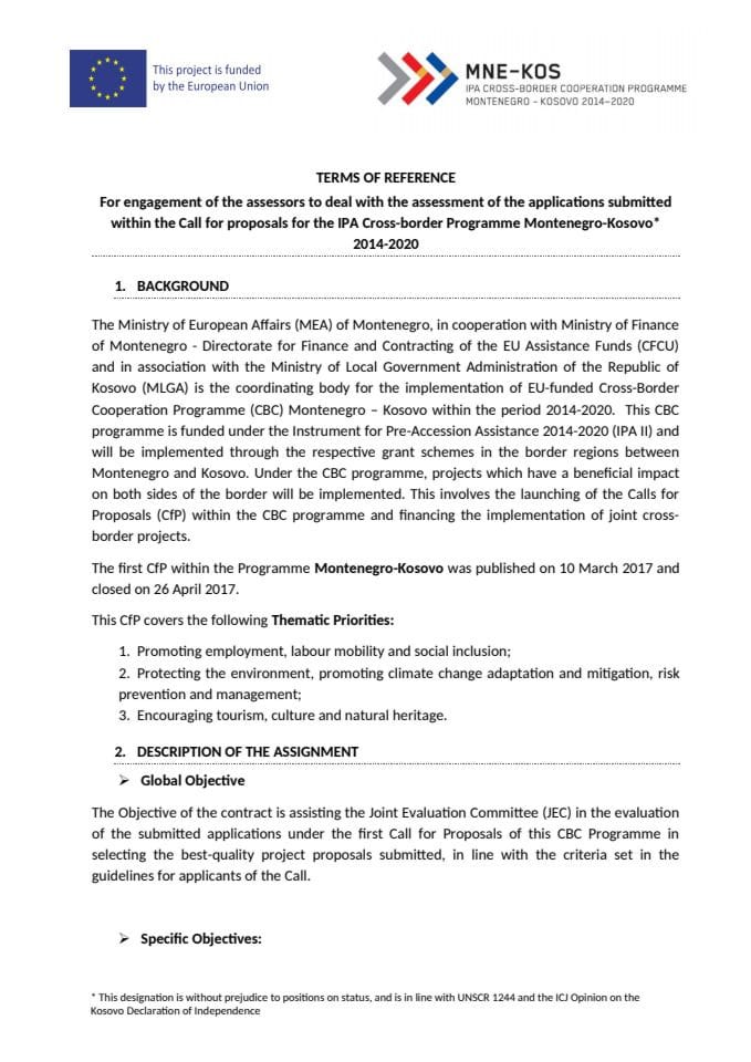 ToR_Assessors_CBC Programme MNE-KS_26052017 eud