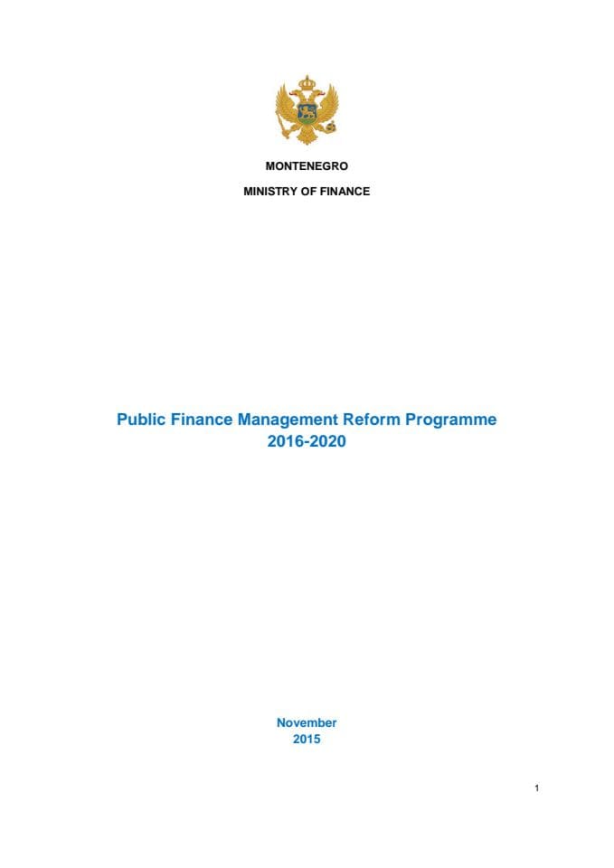 Public Finance Management Reform Programme