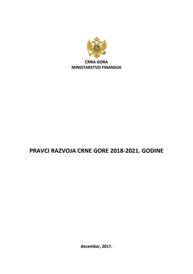 Pravci razvoja Crne Gore 2018-2021. godine