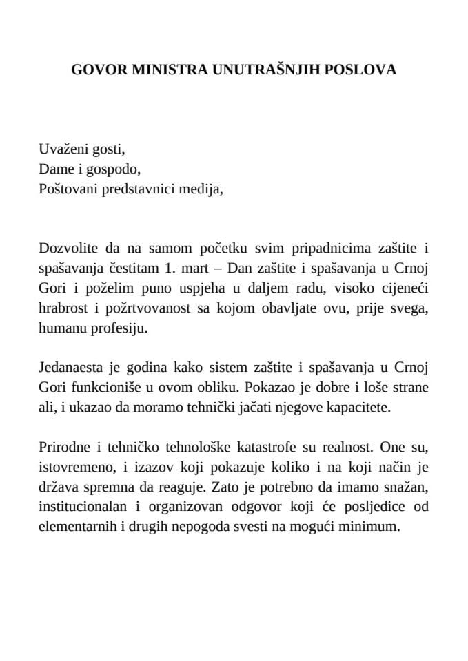 Govor ministra Nuhodžića