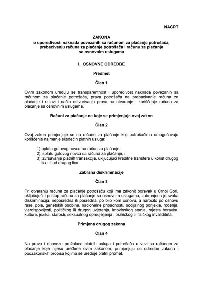Nacrt zakona o upor  naknada povezanih sa racunom za pl  potr 
