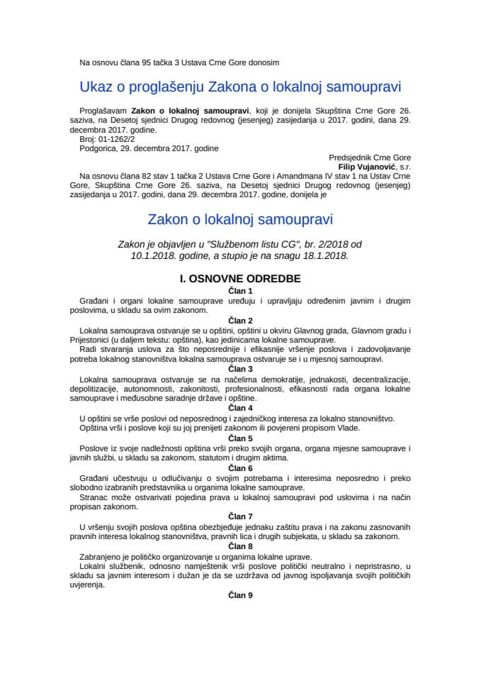 Zakon o lokalnoj samoupravi