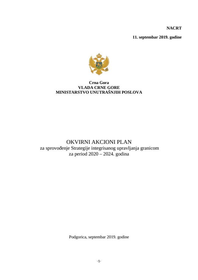 NACRT Okvirnog akcionog plana