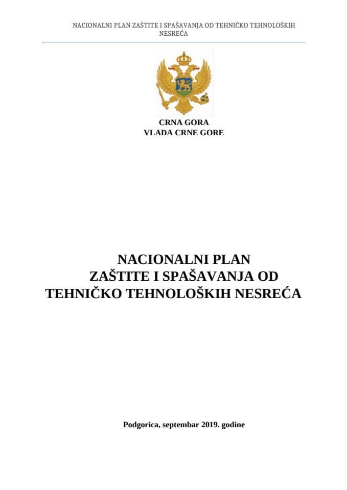 Nacionalni plan za TT rizike - tekst za javnu raspravu