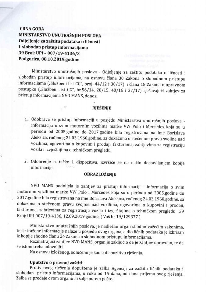 rješenje br 007-19-4136-3