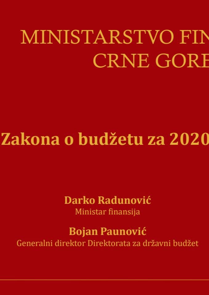 Predlog zakona o budzetu za 2020 - PREZENTACIJA