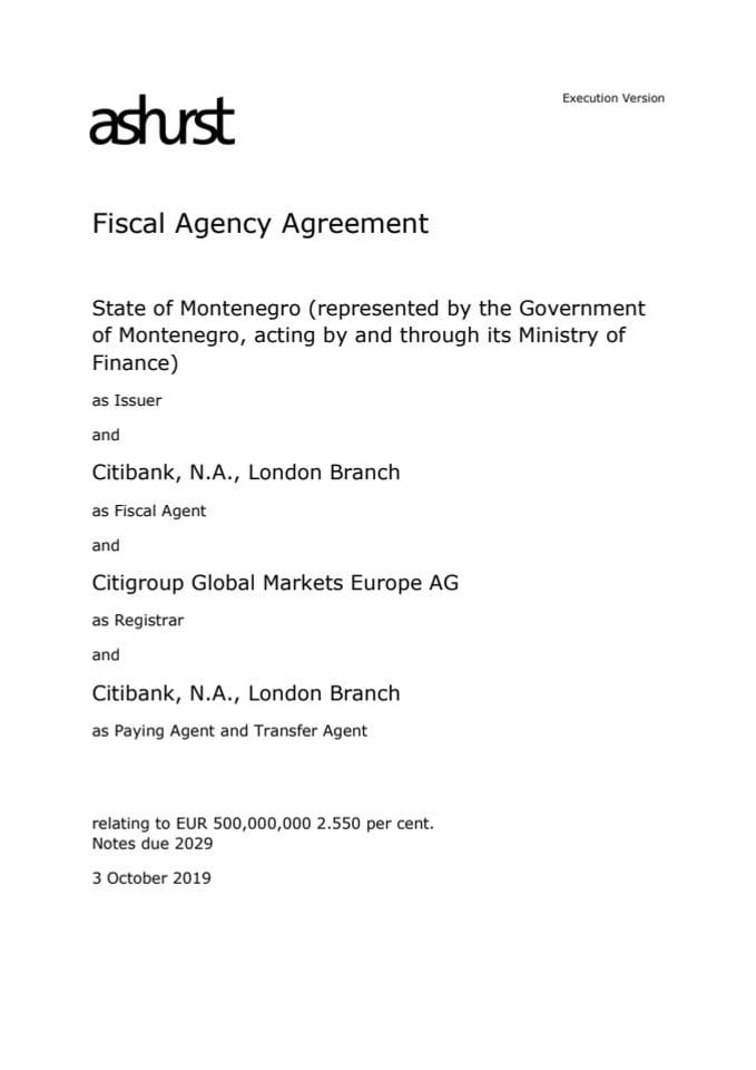 Fiscal Agency Agreement