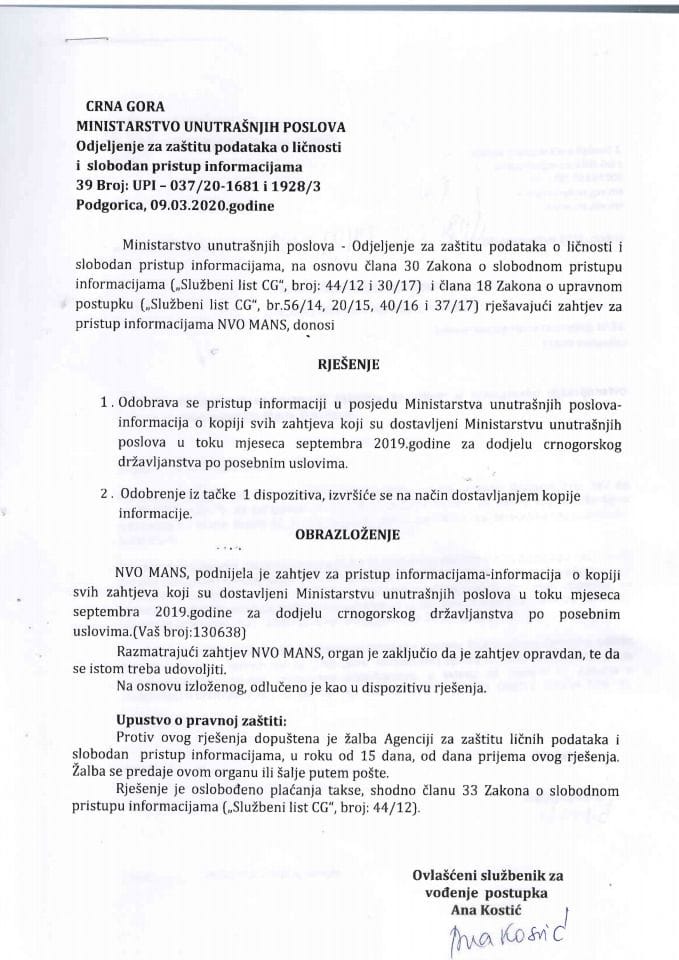 Rješenje br.UPI-037-20-1681-3