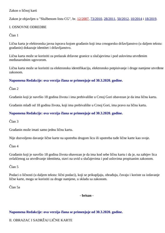 Zakon o ličnoj karti