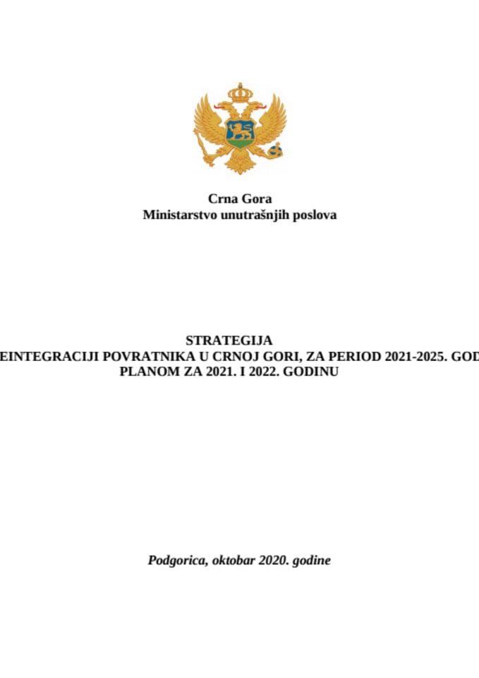 Strategija o migracijama i reintegraciji povratnika u Crnoj Gori, za period 2021-2025.